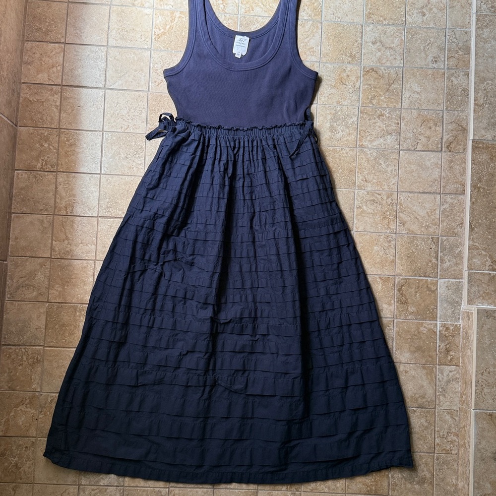Cinq a Sept Midi Dress Akira Sleeveless Ribbed Knit Scoopneck Pintuck Skirt Mixy - Picture 4 of 16